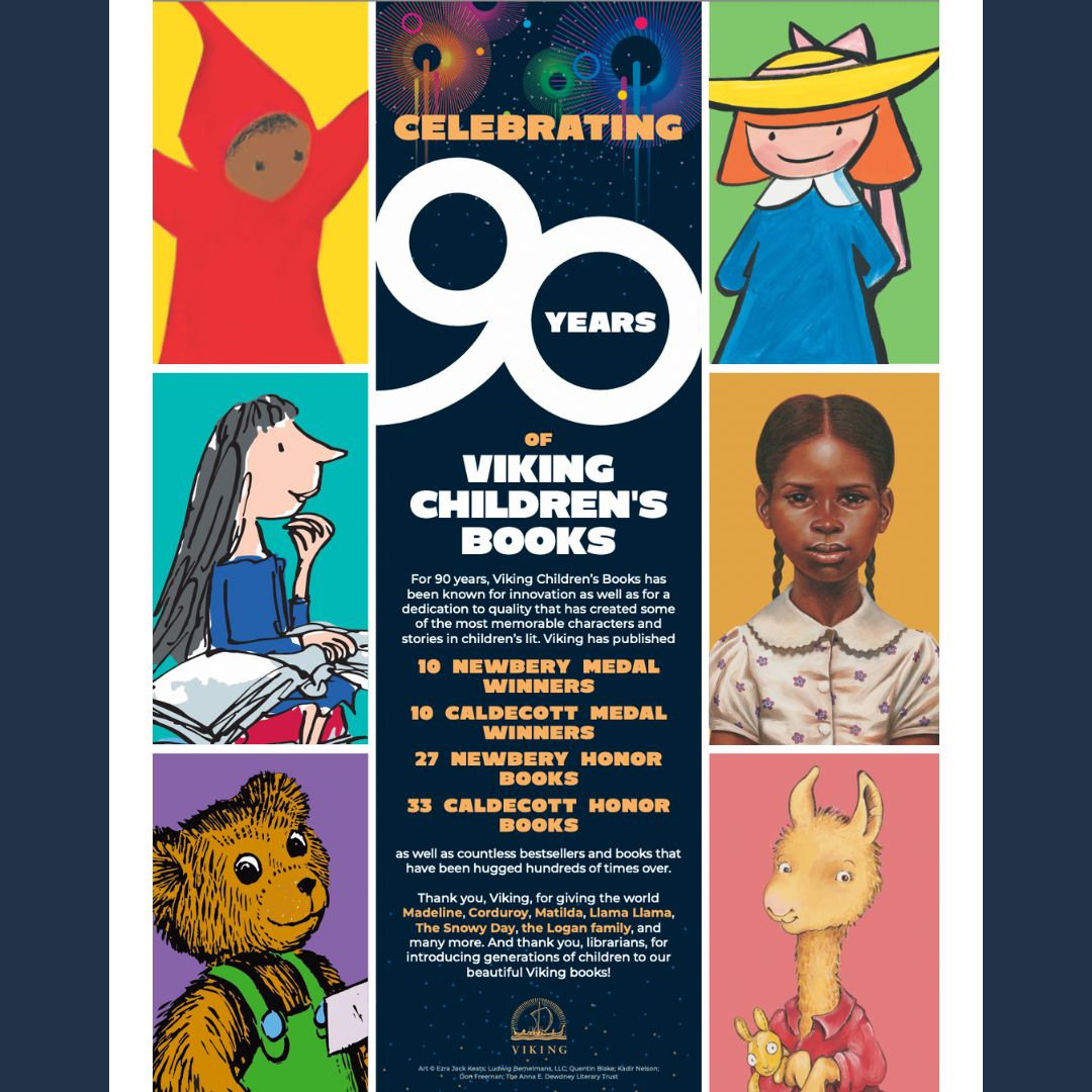 We're celebrating 90 YEARS of VIKING CHILDREN'S BOOKS! 

Thank you, Viking, for giving the world Madeline, Corduroy, Matilda, Llama Llama, The Snowy Day, the Logan family, &amp; many more. Thank you, librarians, for introducing generations to our Viking books!
penguinschoollibrary.com/PYRCognotes