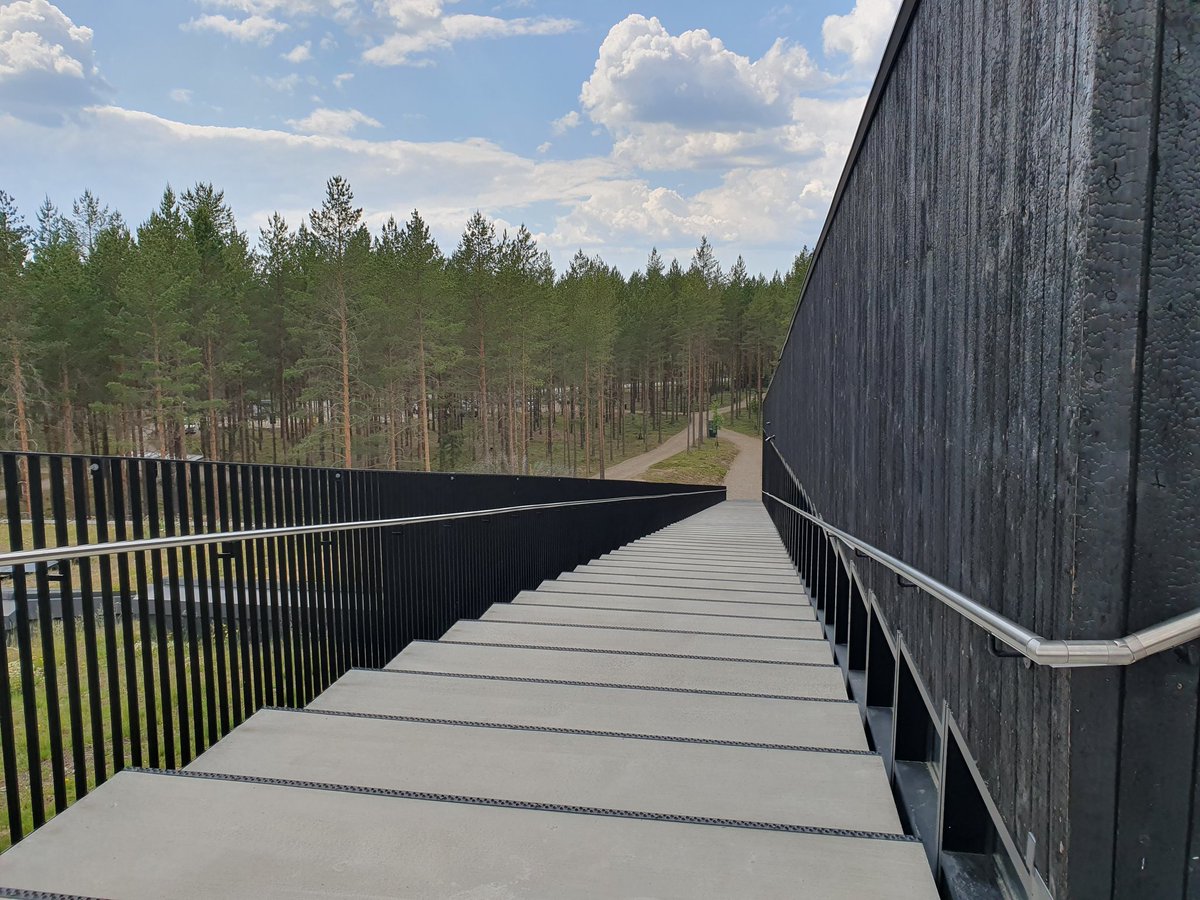 AmyBurbidge2's tweet photo. Amazing trip last week to the incredible #ThePlus factory in Norway with @vestrefurniture @RomyRawlings and new pals sliding from its roof to the forest floor. Still buzzing! https://t.co/srFeoMWy4h