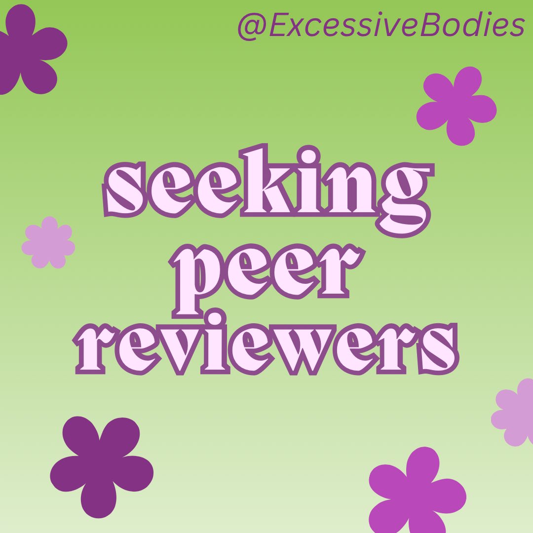 📣 Seeking peer reviewers!

As we approach our inaugural issue’s completion, we are looking for care-full peer reviewers for this issue and the ones to come. If you have experience with the field of fat studies, consider filling out our form. 💜

Link: docs.google.com/forms/d/e/1FAI… 🌳
