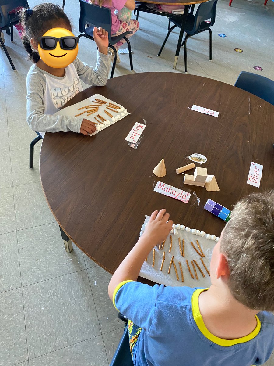 Building (errr, attempting to build) 3D objects with pretzels and marshmallows started with everyone wanting to sort and count first. Couldn’t have planned it better! @weschoolns @avrce_ps
