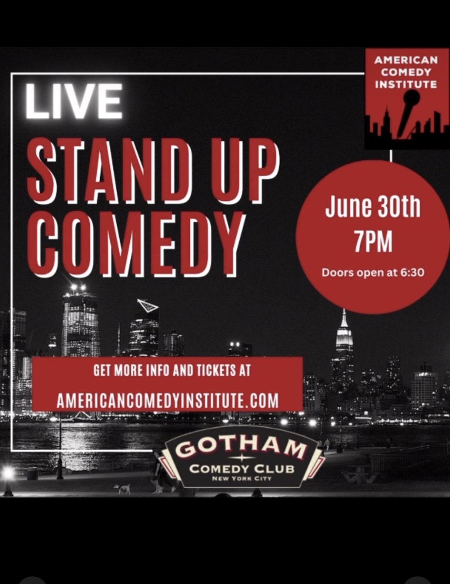 My students are getting close to their graduation show! Come on out for a night of laughs with the brightest new stars of comedy! ✨✨

For more info and tickets head on over to,
americancomedyinstitute.com/in-person-show… ✨✨

#americancomedyinstitute #gothamcomedyclub  #standupcomedyshow