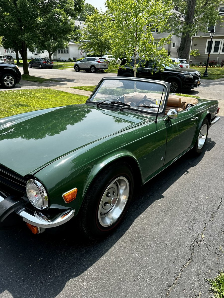 Father in law is rolling in style today.

Triumph TR6.
