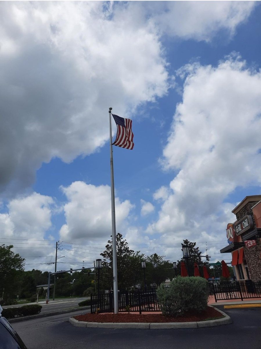 What does an American flag hung sideways mean? My uncle snapped this photo while out and about today in Central Florida. Thanks in advance.
