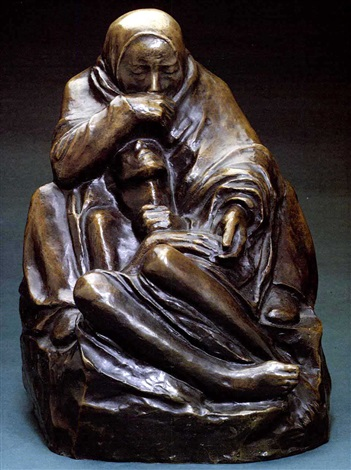 @peachlybeloved There are many, but the first one that came to mind is this Pietà by Käthe Kollwitz