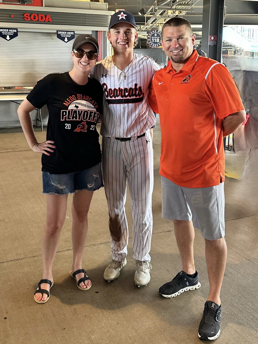 Spending our anniversary at the baseball fields seems about right! 😉 Mike was honored to get to escort Trace onto the field alongside his dad, and we loved watching him on the field in that Bearcat uniform one more time! North team won 8-2! 🧡🖤⚾️ #AllStarGame