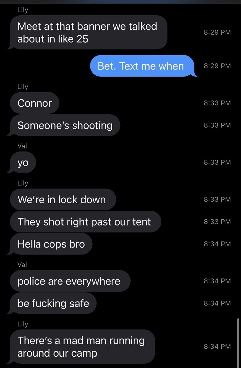 aKidNamedConnor's tweet photo. Scariest texts I’ve ever received: two of my best friends, @notchinaa and @LILH3LLA in the middle of the #BeyondWonderland shooting. 

Four minutes was all it took for things to go sideways. So grateful they made it out okay. Genuine tragedy. https://t.co/i4Oyw25h2S
