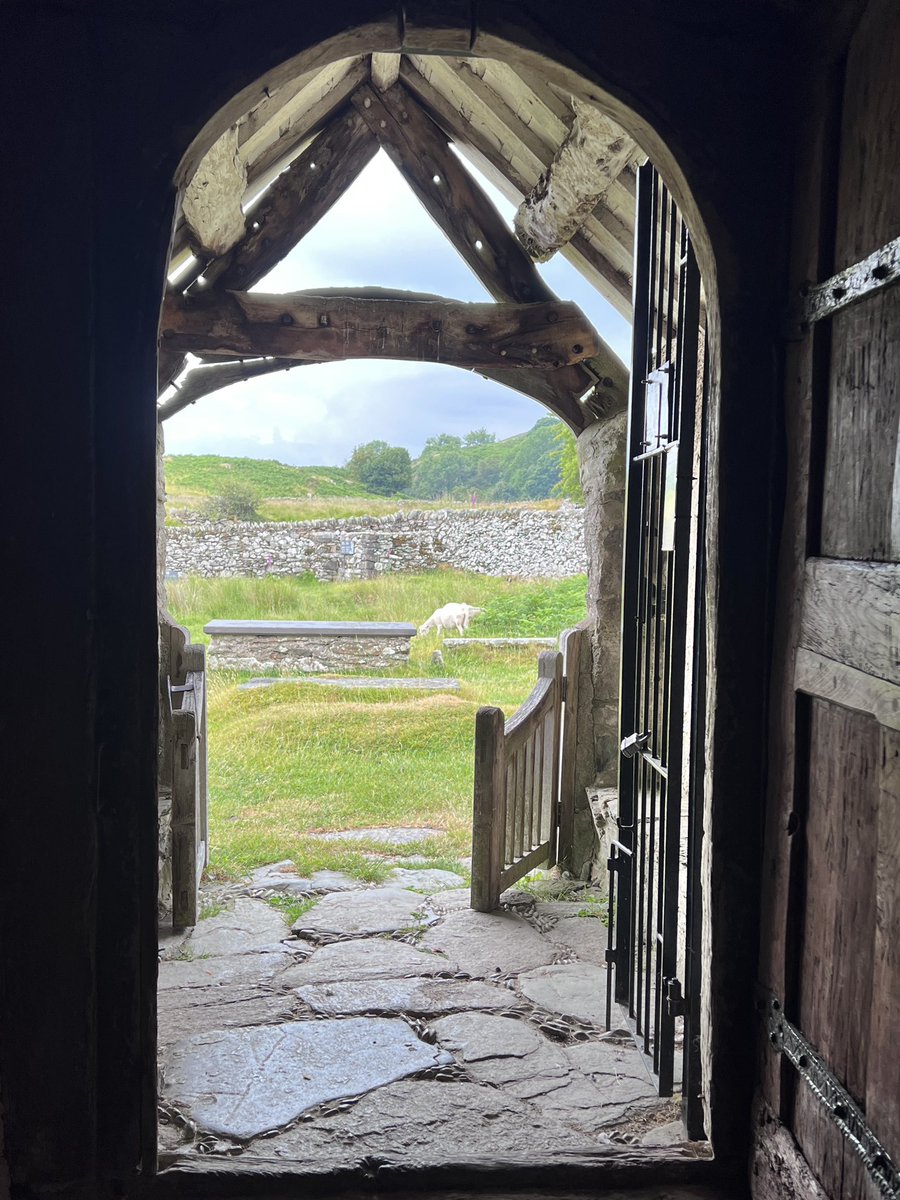 thoughtful service @ Hen Eglwys Llangelynnin exploring work of Holy Spirit. closed with funeral blessing as sheep appeared ‘May you be free as the wind, as soft as sheep’s wool, as straight as an arrow, that you may journey into the heart of God’. @caruconwy