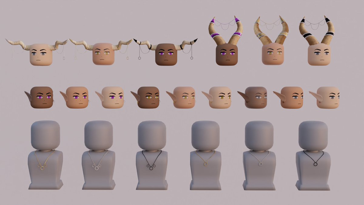 I made some variations of items that can be switched and changed for the UGC! What outfit would you wear these with?  

#RobloxUGC #Roblox #RobloxDev #ugc