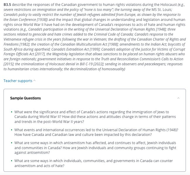 I’m proud to share our @ONEducation team recently issued the new Gr 6 Social Studies curriculum, with mandatory learning on the Holocaust and the impacts of antisemitism &amp; hate on Jewish heritage and culture, and on communities across Canada.

Learn more: dcp.edu.gov.on.ca/en/curriculum/…