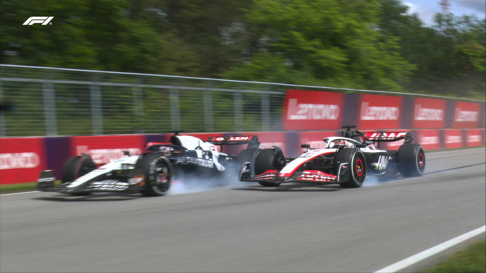 LAP 36 KMAg pits after his incident with De Vries and takes Medium tyres to rejoin in last place P19

#F1 #F123YUL #YUL #CanadianGP #Formula1