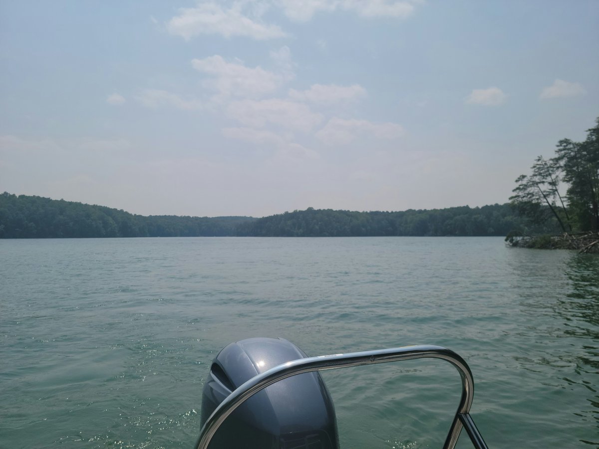 Boating on Belews Lake today! It's beautiful 😍