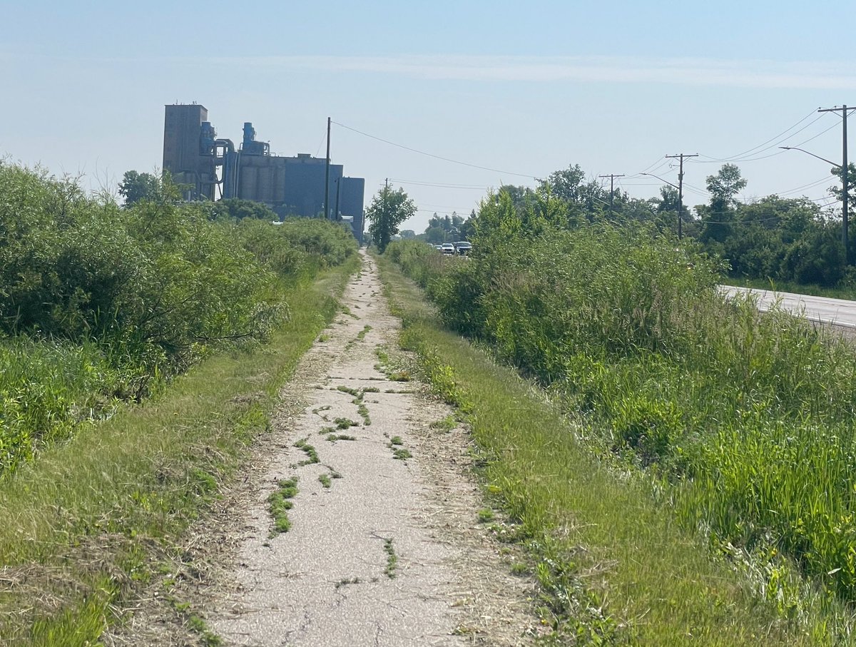 The joy of discovering an ancient bike path on the way to your baseball tournament.