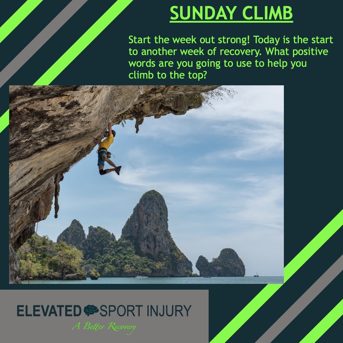 Elevated_Injury's tweet photo. It's Sunday! ⁠
⁠
Start things off right...create a list of ➕ that you want to focus on in #rehab⁠
Visit https://t.co/VRHlY1Jw9L… to add your positives to the Positivity Wall⁠
⁠
#injury #injuryrecovery #injuryrehab #sportinjury #sport #athlete #athletemindset #mentalhealth https://t.co/8vCMJl58j5