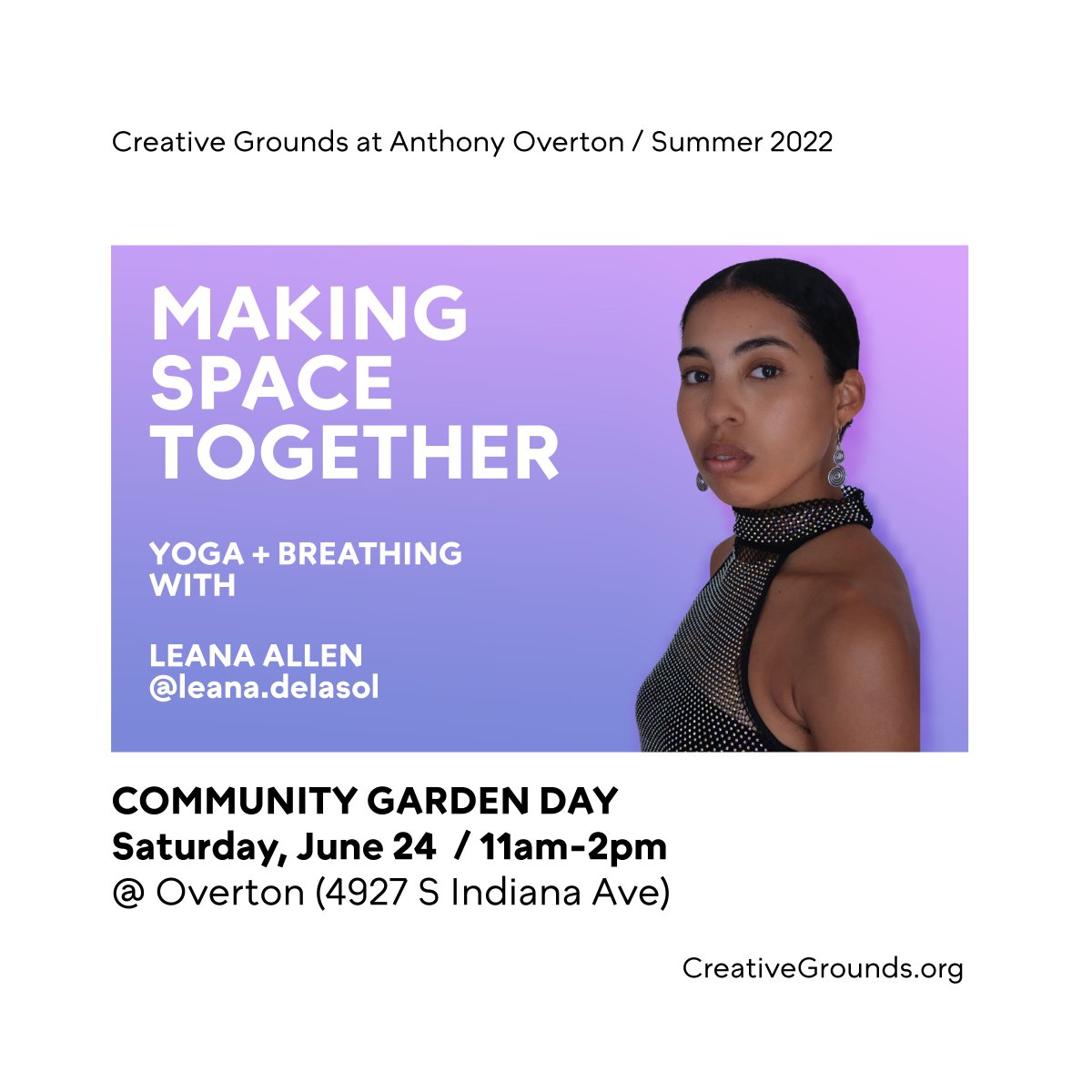 Join the Overton Community Garden!
Saturday, June 24, 11am-2pm

This year the Overton Community Garden project is centered around collective healing. Let's grow, care and nurture the garden while exchanging practices of regeneration and peace for us to heal together.