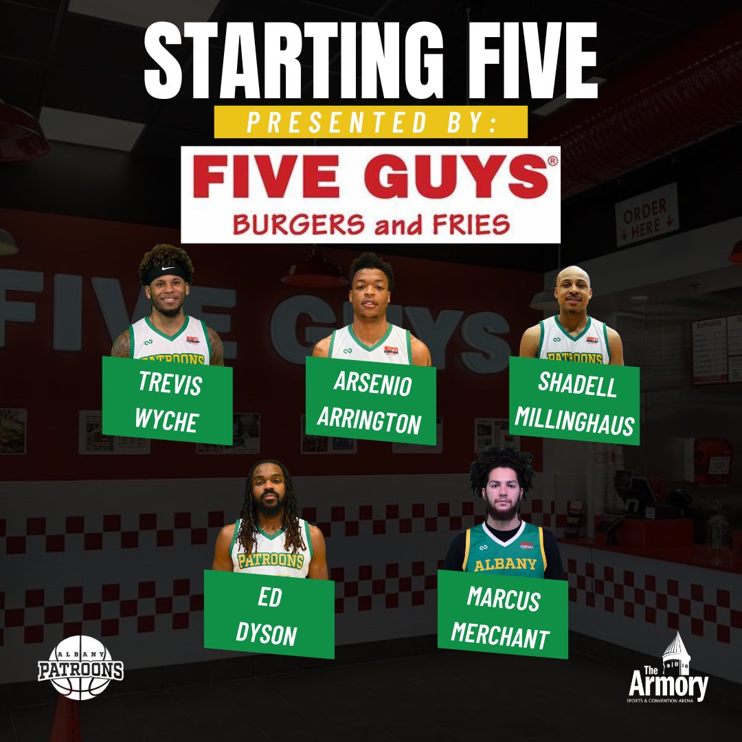 Tonights Give Guys Burgers and Fries starting five! #patroonsbasketball #wszn