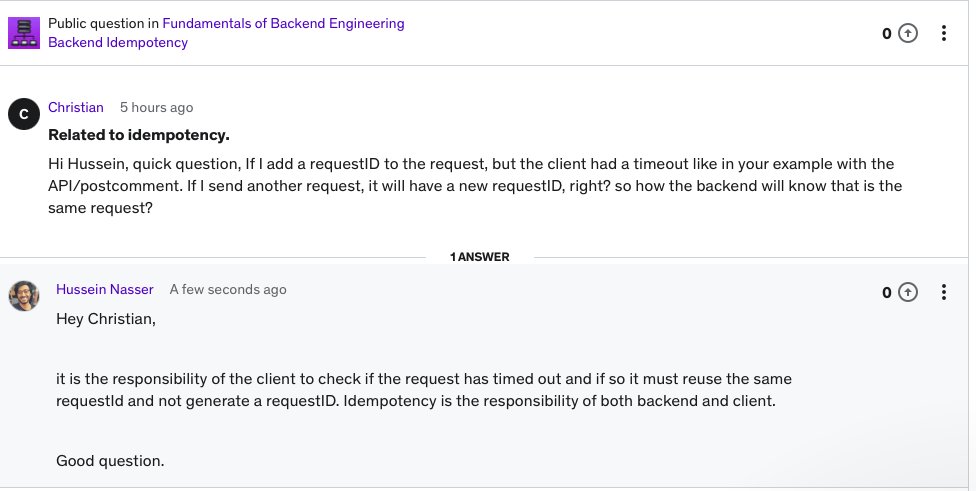 hnasr's tweet photo. Good question on Idempotency

my backend course 
https://t.co/KRbmJs6ryf https://t.co/AVIoRniqrM