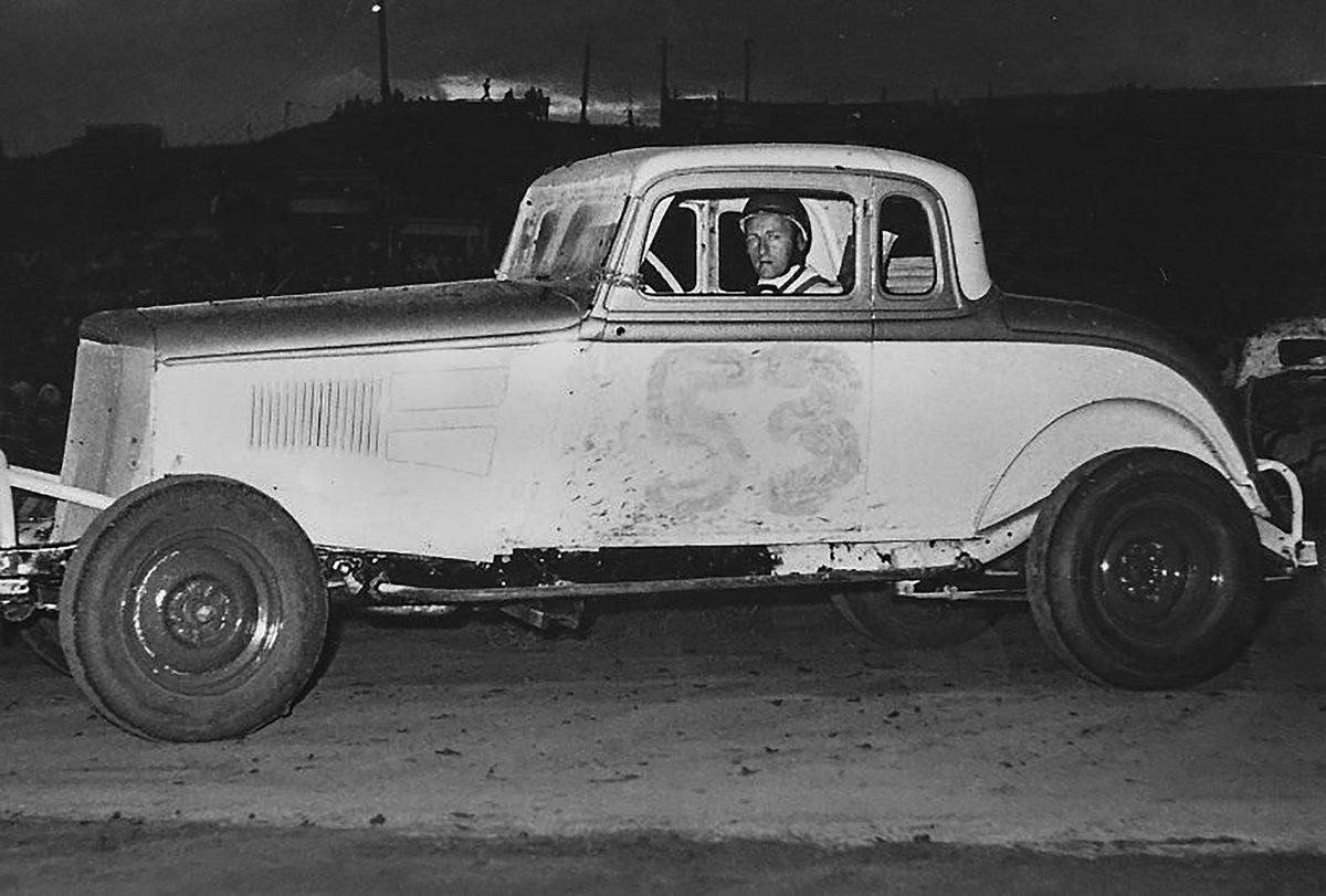 1960 - Huset's Speedway - Joe Volsch sitting in his #53 car. (from the Tom Savage collection)