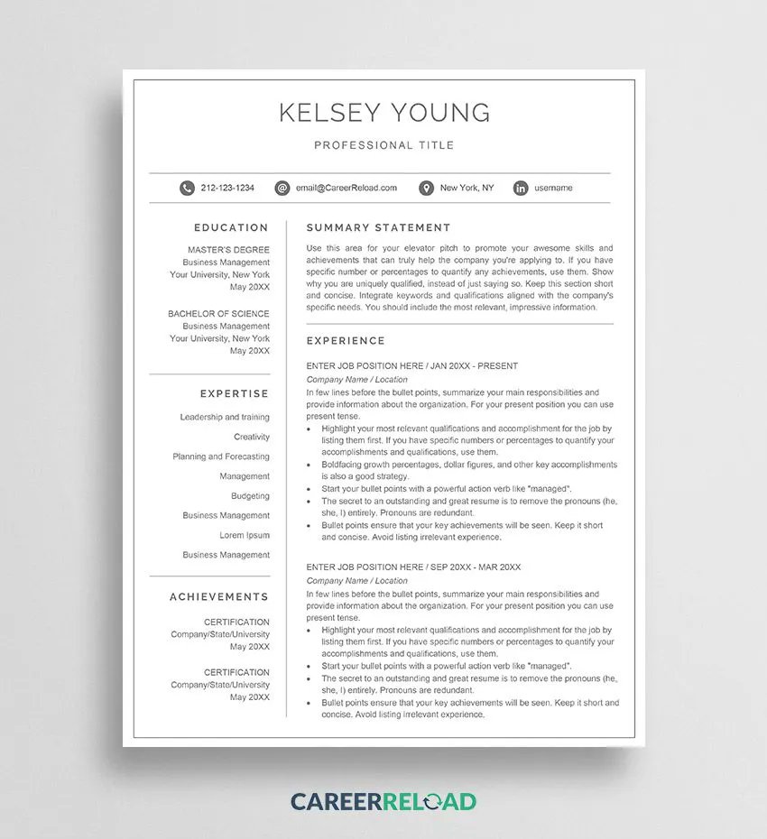 Try this simple and effective resume template next time you send out your resume. 

👉 buff.ly/42J6Xcg 

#ResumeTemplate #WordResume #ResumeExample