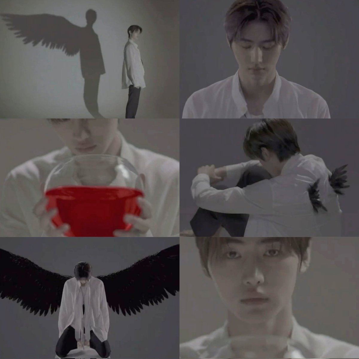 Then we can see Sunghoon wearing a necklace consisting of black wings. Black wings are considered devil and symbolise the fallen angel status. We had also seen Sunghoon earlier with black wings in MMA 2022 VCR