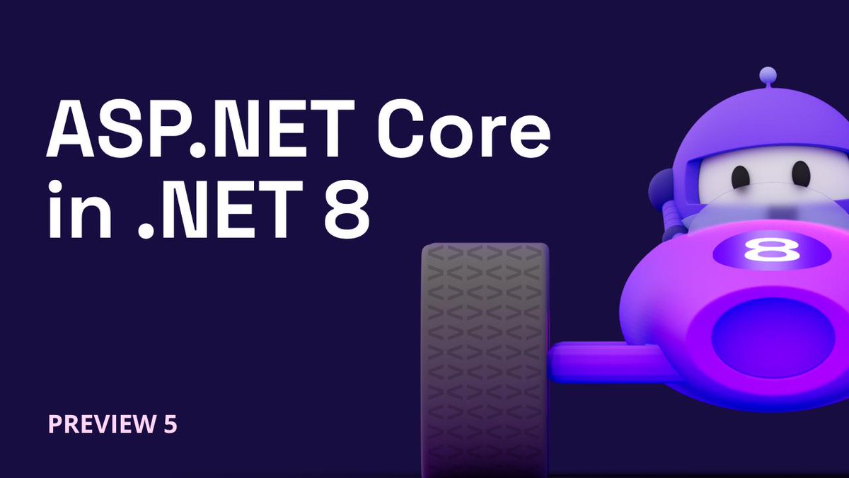 @aspnet Core updates in @dotnet 8 Preview 5 now available
Details here: devblogs.microsoft.com/dotnet/asp-net…
// @danroth27
#dotnet #aspnetcore #dotnetdevelopers