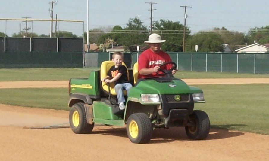 2009, He loved riding on the gator while we were prepping the field for a game. Now, as the team manager, he drives this thing around daily. #SeniorSunday