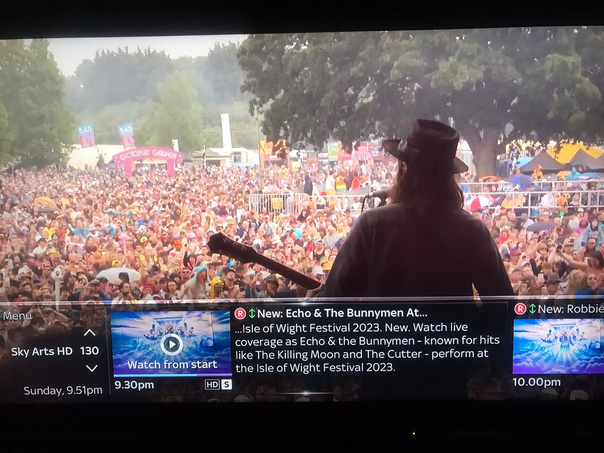 @Bunnymen @IsleOfWightFest And thanks to @SkyArts  for completely ignoring you and putting James F•••ing Bay on instead!!!