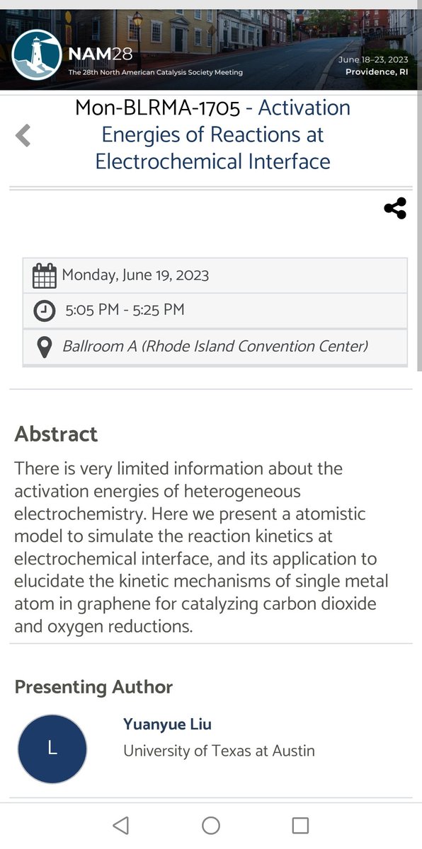 Interested in activation energy of heterogeneous electrochemistry? Please come to my talk @NAM28NACS