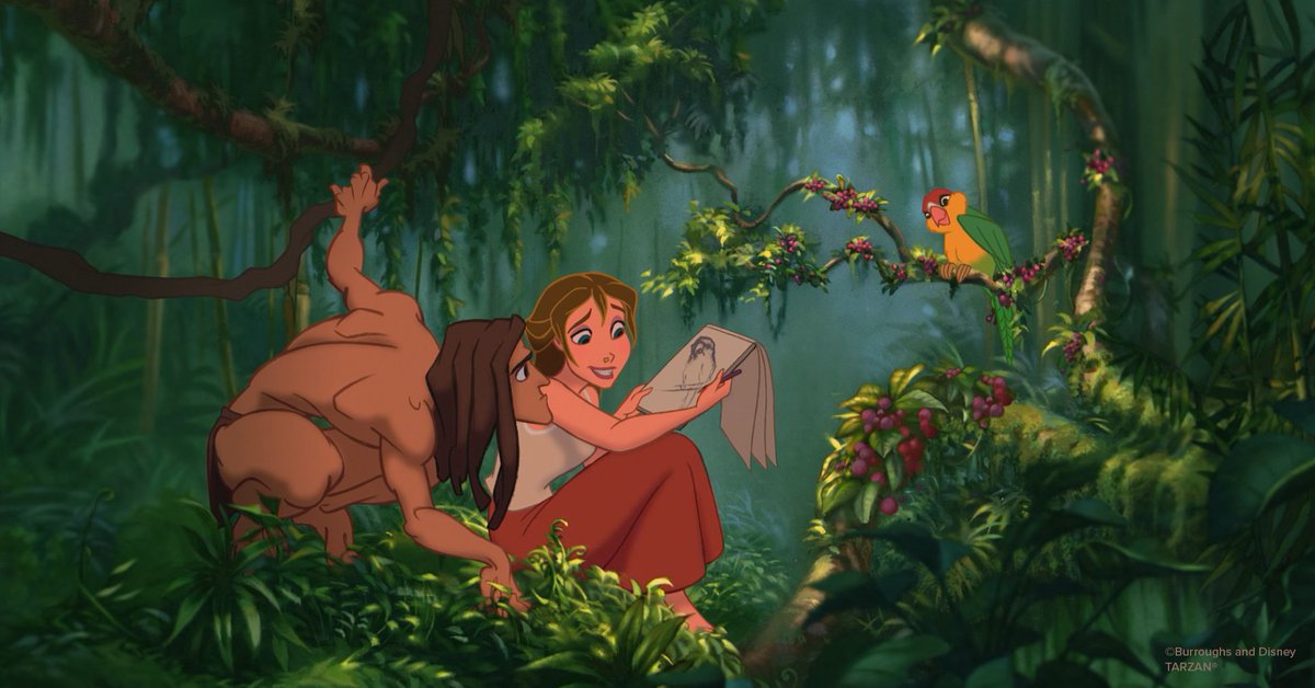 DisneyAnimation's tweet image. Happy anniversary to Tarzan, swinging into our hearts since this day in 1999!