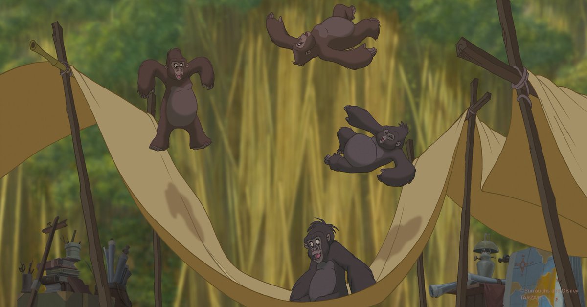 DisneyAnimation's tweet image. Happy anniversary to Tarzan, swinging into our hearts since this day in 1999!