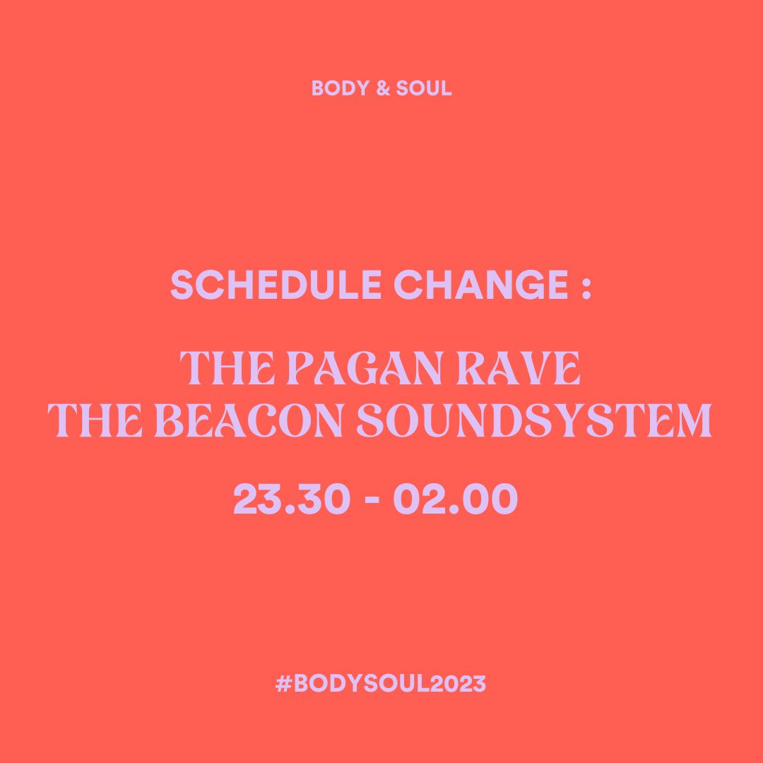 SCHEDULE CHANGE : THE PAGAN RAVE 23.30 - 02.00 THE BEACON SOUNDSYSTEM