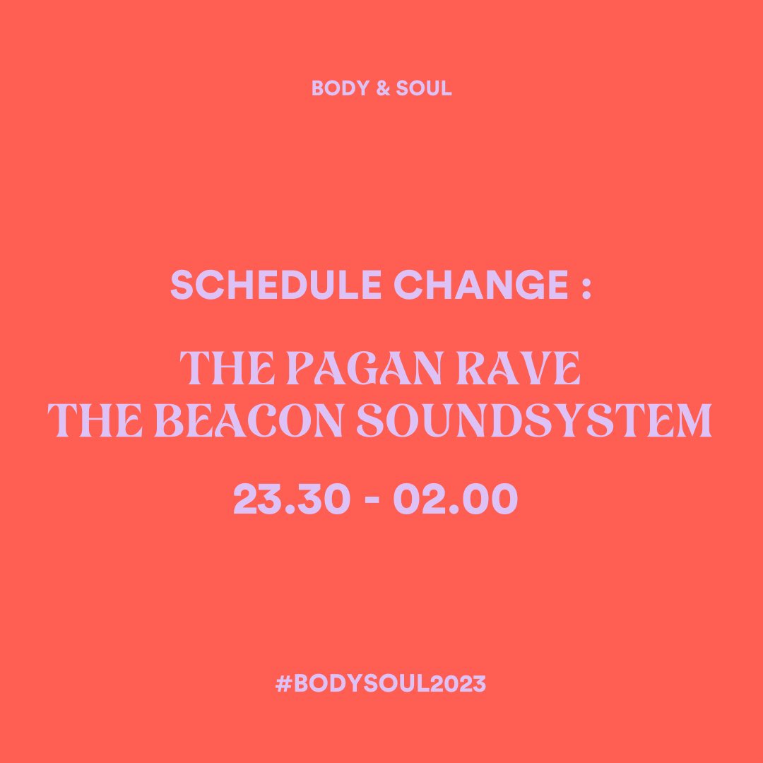 SCHEDULE CHANGE :

THE PAGAN RAVE

23.30 - 02.00 

THE BEACON SOUNDSYSTEM