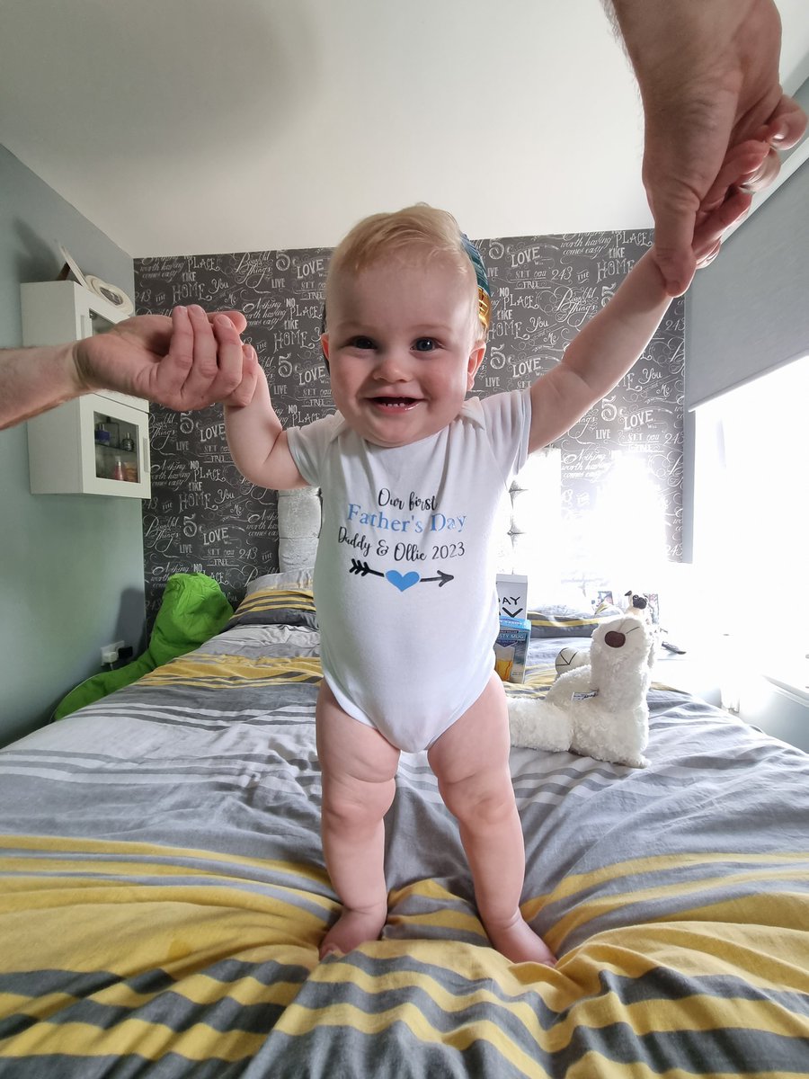 StephLarkin88's tweet photo. Happy 1st Father's Day Daddy, I hope you had the best day and liked all your presents. I even learned to crawl today as a special gift. Love you loads 💚 @davieohear83 xx https://t.co/s7xxOYu5sq