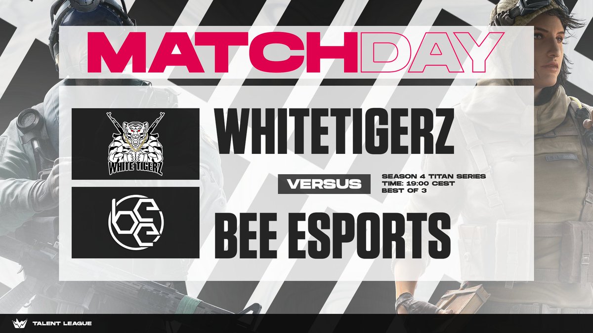 TalentRainbow6's tweet photo. Titan Series | Quarter Finals
⚔️ @whitetigerzGG vs @esport_bee
We here with the play-offs!!
📹Host: @G00RA1
📝Analyst: @PuffoBob & @Jagrr_
🎙️Caster: @tomjsherlock & @HimeGarce
👀Observer: @lmaolotty
📺Production: @Epsilonsynapses
🔴https://t.co/tznz8e92Im
⏲️19:00 CEST https://t.co/ERcF879vqH
