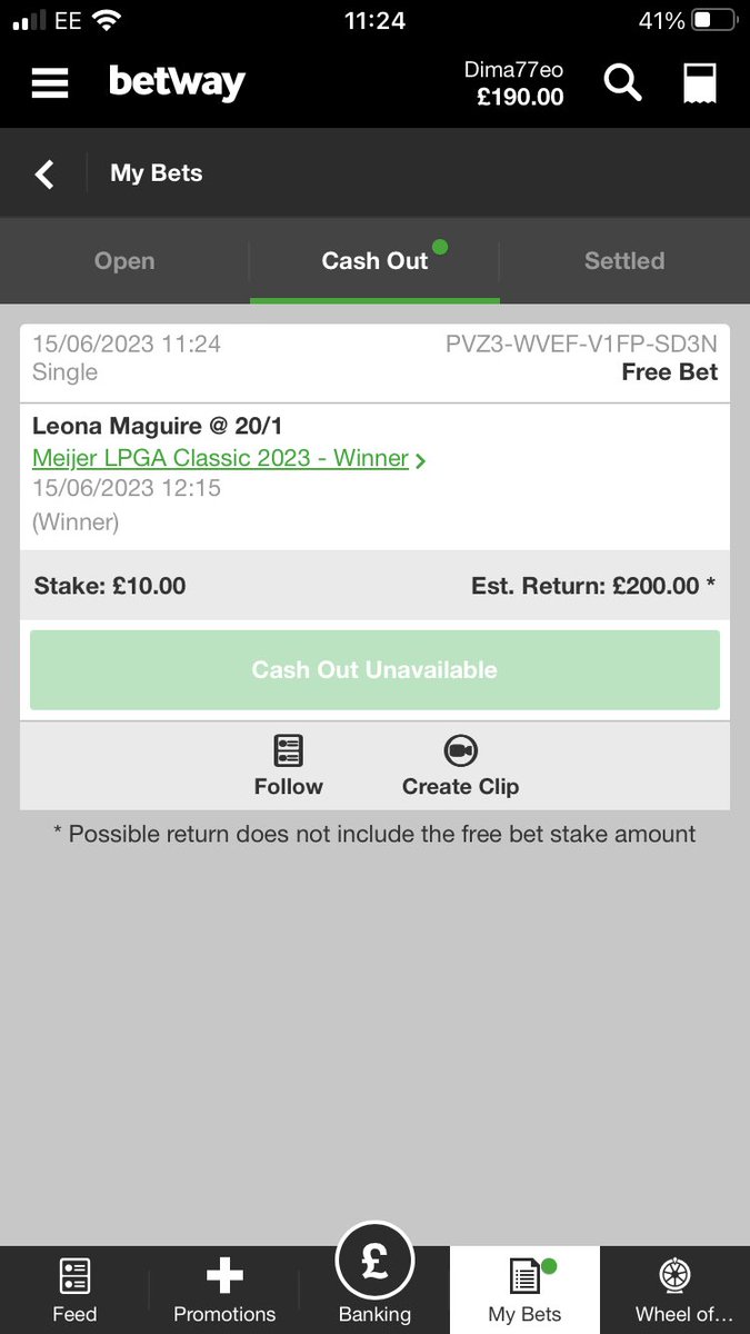 Not bad for a free bet #leonamaguire #golf