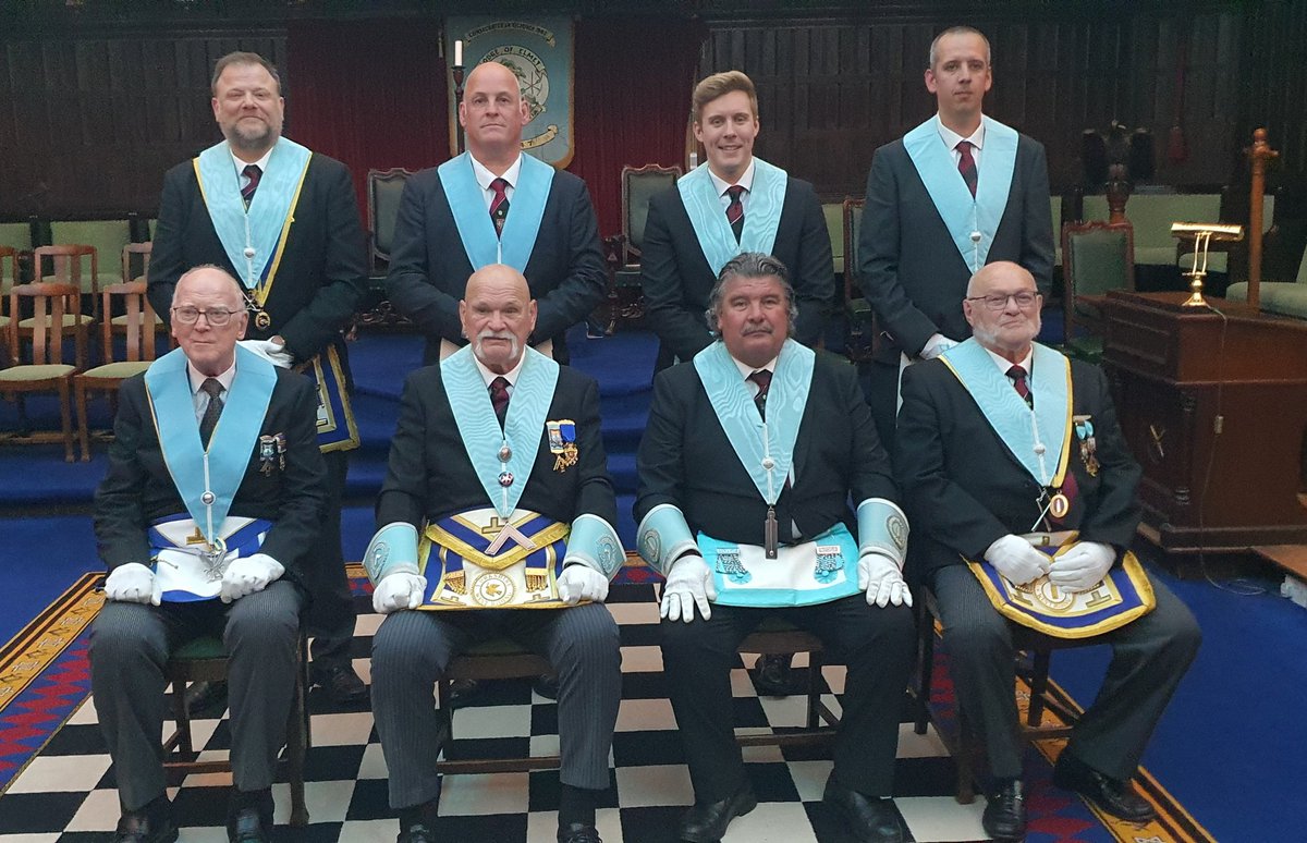 As its Father's day, below our Lodge Lewis's and Father's, from the left:
WBro R C Smith and WBro R S Smith, Bro M Bell and WM R Bell, Bro P Mason and Bro S Mason, Bro C Simpson (a joining Lewis) WBro I Pattison 2nd ever Lewis in the Lodge, his father was a Founder.