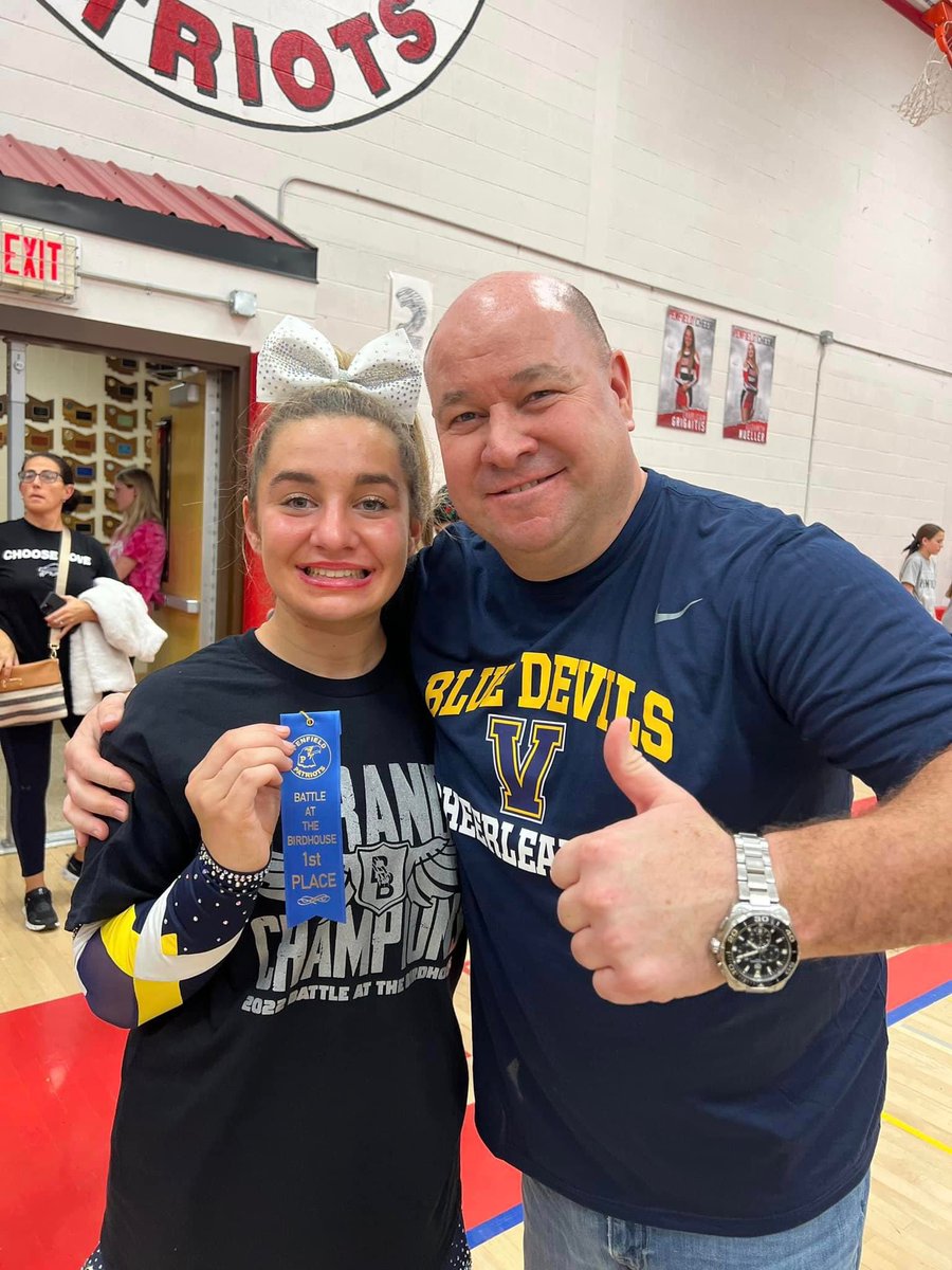 VCSCheer_VVC's tweet photo. 💛 The leaders of the Gold Army, the backbone of Cheer Classic, our protectors, shoulder to cry on, the loudest in the stands, and the first to celebrate us. 
💙 Happy Father’s Day- setting the standard of what “cheer dads” are supposed to be. We love you all, near and far 🦅 https://t.co/mygy9sxnUe