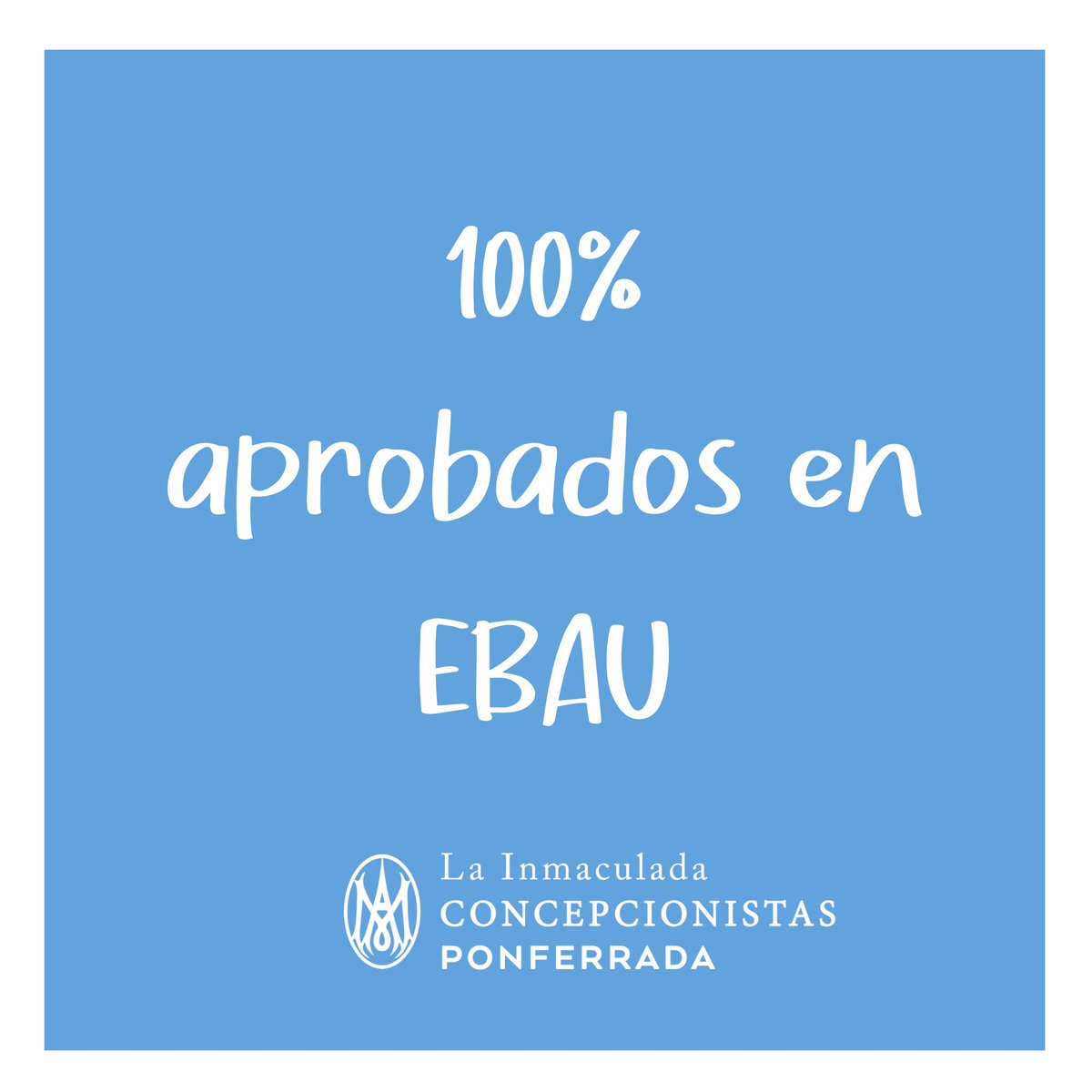 ¡Estamos muy orgullosos de nuestros alumnos!! 🙌🏾🏆

100% aprobados en EBAU 2023
¡¡Enhorabuena!! 🎉 

#ebau2023 #ebau23 #concepcionistas #educación
#bachillerato