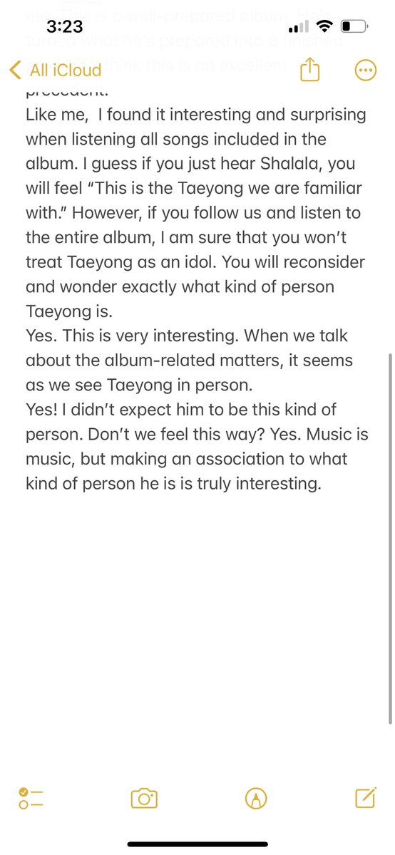 summeroba55's tweet photo. The full translation here:
Taeyong didn’t force sm to have a solo. Sm says that it promotes those who are passionate” and Kim youngdae said it’s a prepared album. In another interview, Ty said he just kept making music for years and company told him last year he’s ready. https://t.co/ROHbpx50u5