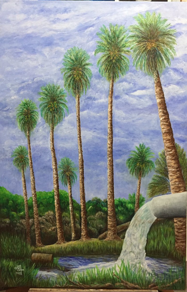 { وَالنَّخلَ باسِقاتٍ لَها طَلعٌ نَضيدٌ }

90*60 سم

ألوان أكريلك🎨