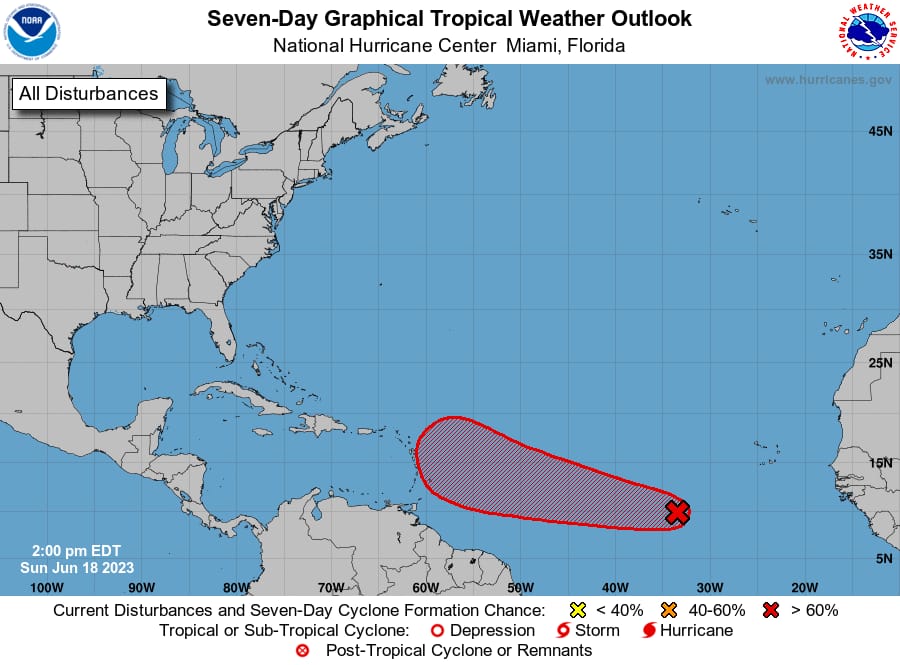 ProtCivil_QRoo's tweet photo. ((AVISO))La @ProtCivil_QRoo informa, la Zona de Baja Presión localizada frente a la costa oeste de África, incremento a 90% su probabilidad de desarrollo ciclónico en 48 horas y a 7 días, aproximadamente a 5,850 km al este de las costas de Quintana Roo, se mantiene en vigilancia. https://t.co/QOY36tAT61