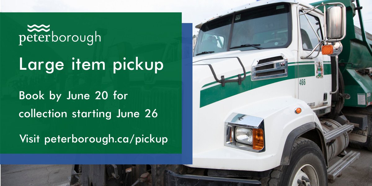 CityPtbo_'s tweet photo. Cleaning up this weekend?
Our next large item collection is June 26. For a fee, the City will pick up items larger than the weekly garbage allowance such as furniture &amp; appliances.
��️Book online at https://t.co/V8UrK7tLdb or call us at 705-742-7777 ext. 1865 by Tues., June 20. https://t.co/EaW5v8HsCa
