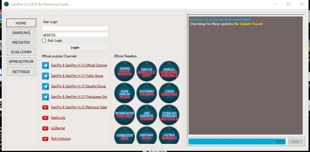 gsmxt2's tweet image. SamPRO V1.0 2023 Samsung Qualcomm Mediatek Spreadtrum for Unbrick Dead after Flash, Repair Stuck on Logo, Screen Unlock, Pattern Unlock, FRP (Factory Reset Protection) / Google Account, etc.

What news in SamPRO V1.0?In #sampro #toolfree

gsmxt.com/sampro-v1-0-20…