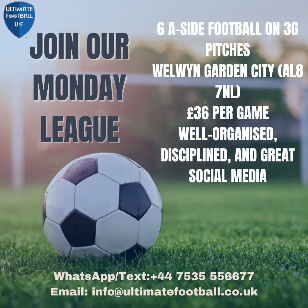 The best league around  - Ultimate Football.

#6aside #5aside #football #league #welwyngardencity #hertfordshire #fitness #exercise #getfit #soccer #MNF #FAaffiliated #photography #FAreferees #run #running #goal #goals #weightlosstips