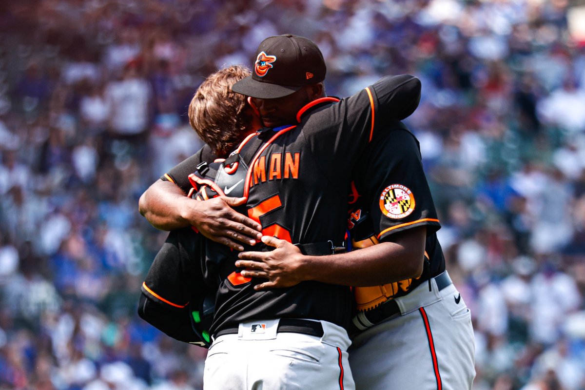 Orioles's tweet photo. Adley hugs are the best hugs 🤗 https://t.co/X3u3KA4gZP