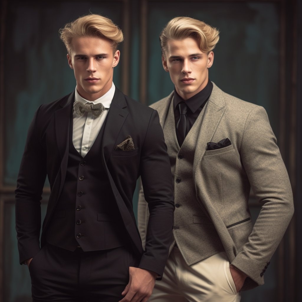 Sleek and suave, these suits are a work of art. Embrace the power of a well-tailored ensemble. #DapperGents #SartorialSplendor
#HandcraftedPerfection
#TimelessStyle
#BespokeSuits
#DapperGentleman
#LuxuryMenswear
#SophisticatedThreads
#HighEndFashion
#CustomSuits
#twins