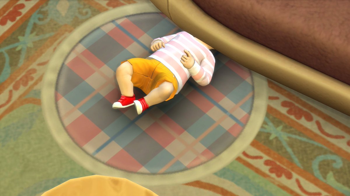 Oops! This infant's head is under the sofa. The Robles are being terrible parents.😂
#Sims4 #sims #GrowingTogether #TheSims4GrowingTogether #TheSims4Infants #Sims4Infants