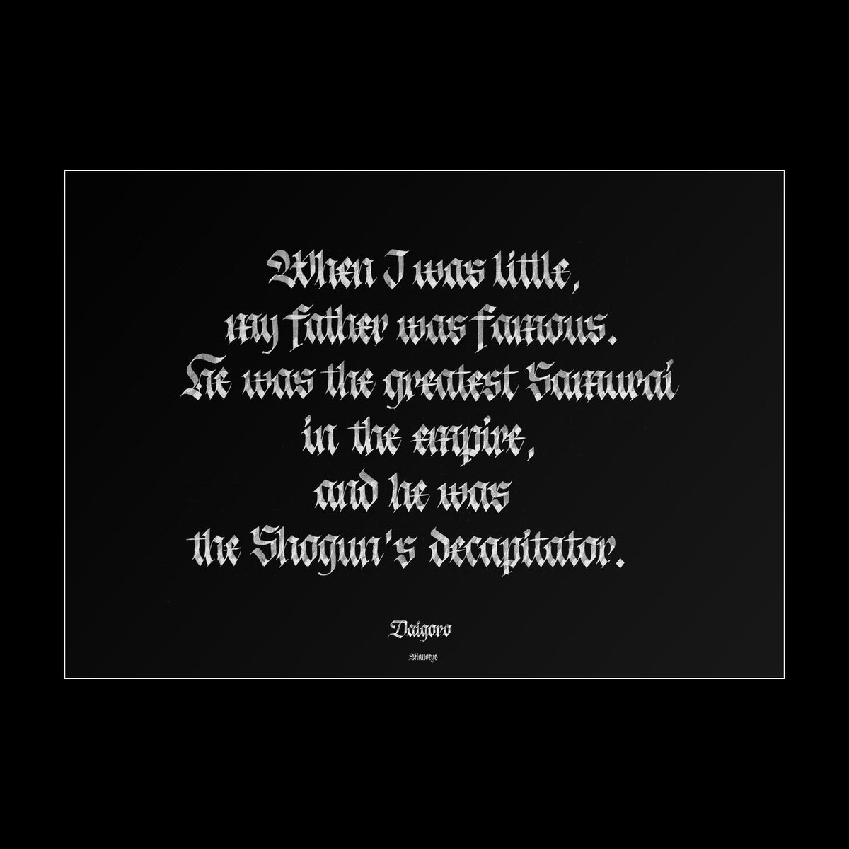manoeye's tweet photo. Happy Father's Day
#calligraphy #kalligrafia #shogunassassin #daigoro #fraktur #blackletter https://t.co/wilKtXJD29
