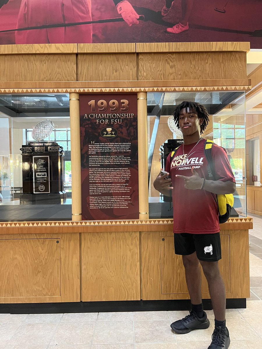 Had a great time @FSUFootball today. I could see calling Tallahassee home. Appreciate everything @psurtain23 @Coach_Norvell @coachstorms! @C3Elite7v7 @NHSRaidersFB
