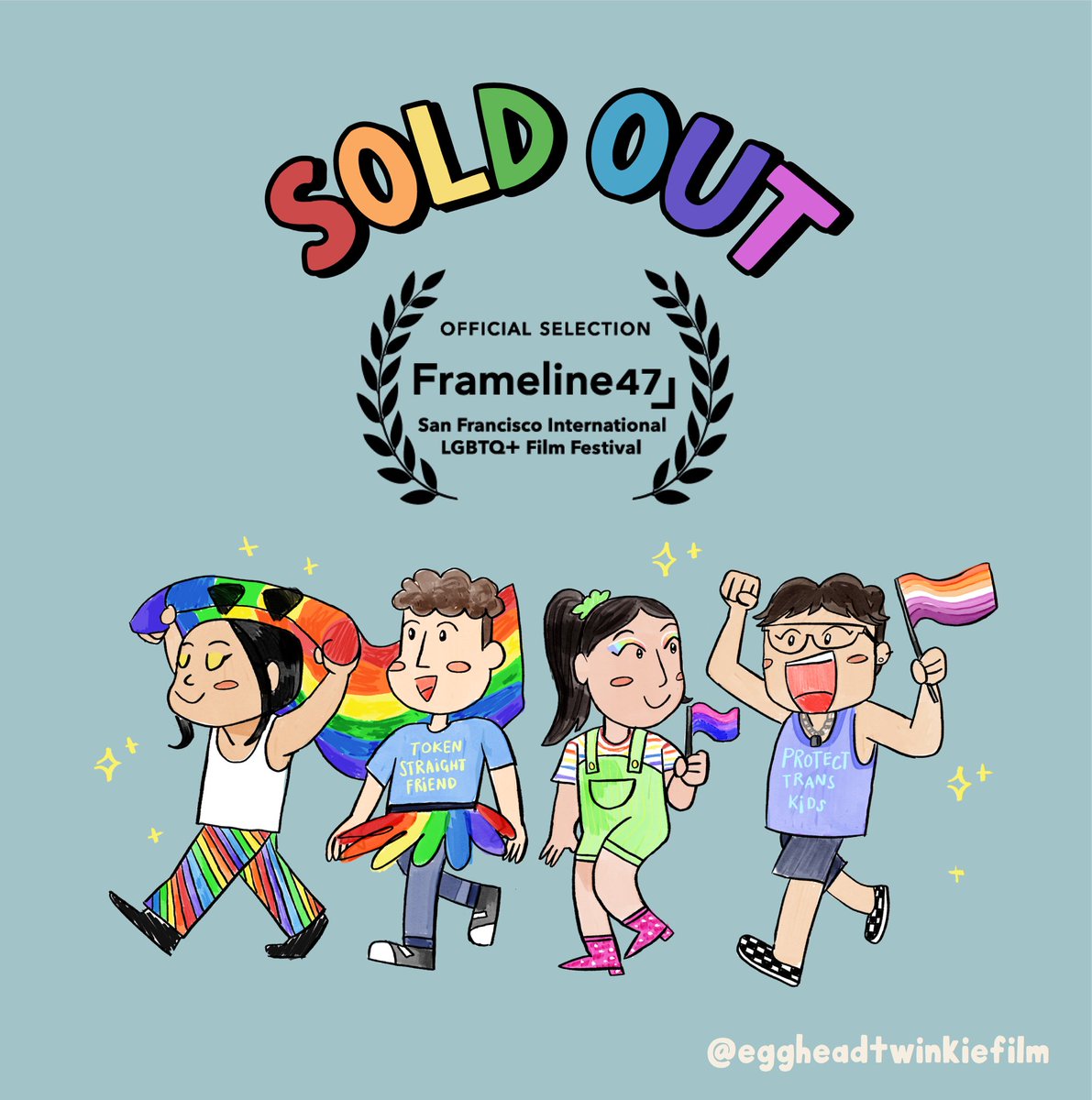 twinkie_film's tweet photo. we’re SOLD OUT tomorrow for @framelinefest!!! can’t wait to screen the movie for a full house 🌈💟

#pride #frameline #frameline47 #eggheadandtwinkie #eggheadtwinkiefilm https://t.co/dMacldskMR