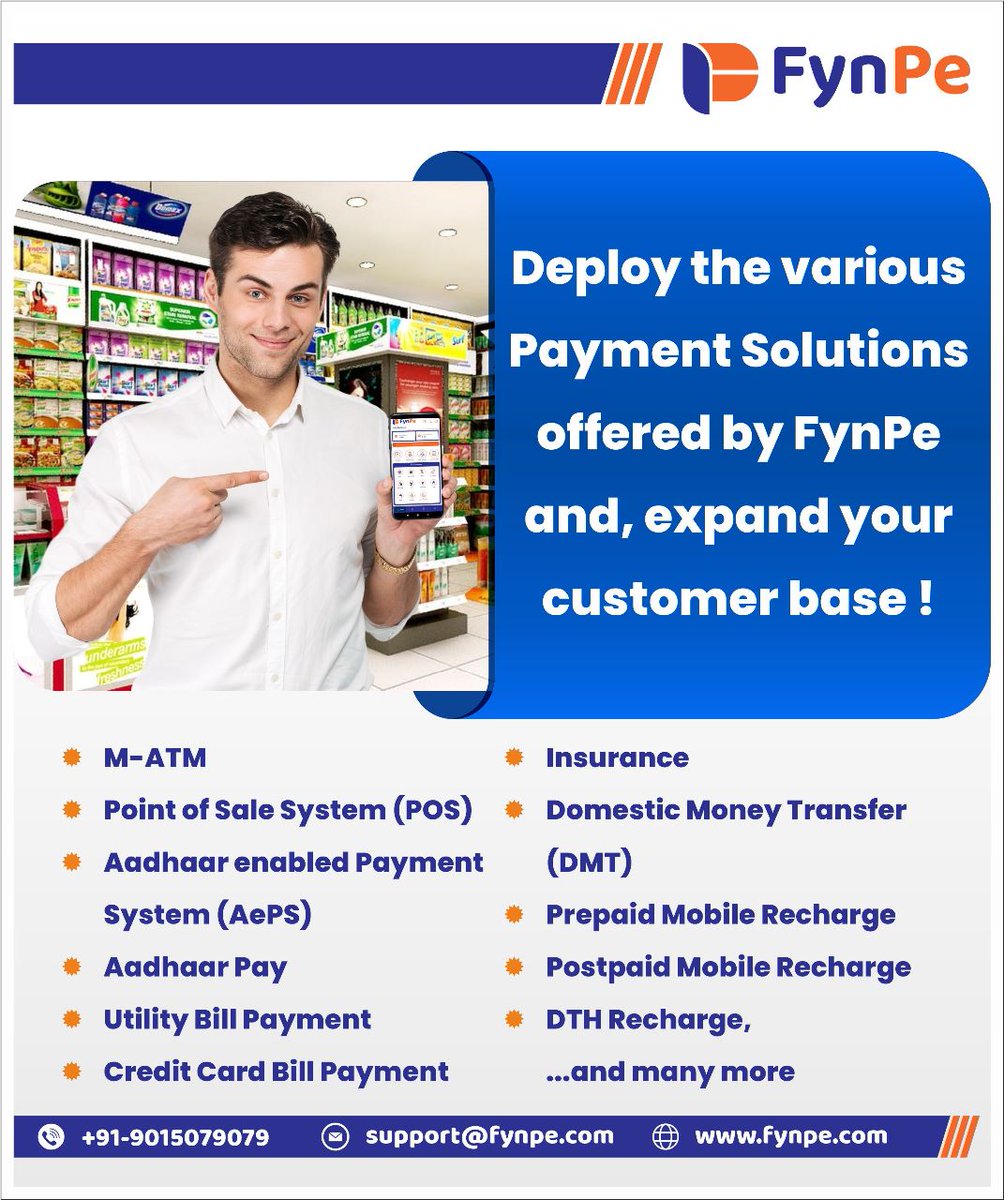 fynpe_payments's tweet image. Make available our Payment Solutions at your shop and earn attractive commission from FynPe!
#FynPe #PaymentSolutions #DigitalPayments #SecureTransactions #PaymentProcessing #EcommercePayments #MobilePayments #OnlineTransactions #ContactlessPayments #FintechSolutions